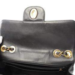 Pre Owned Chanel Jumbo Single Flap Black Lambskin Shoulder Bag