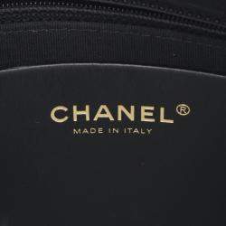 Pre Owned Chanel Trendy Chain Around Tweed Sequin Quilted Black White Hobo Bag