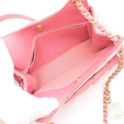 Chanel Wavy CC Pink Small Velvet Hobo Bag