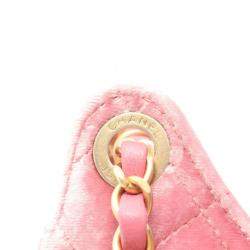 Chanel Wavy CC Pink Small Velvet Hobo Bag