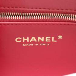 Chanel Trendy CC Red Lambskin Leather Shoulder Bag 