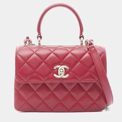 Chanel Trendy CC Red Lambskin Leather Shoulder Bag 