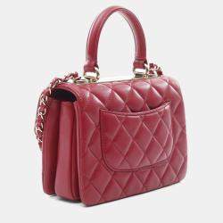 Chanel Trendy CC Red Lambskin Leather Shoulder Bag 