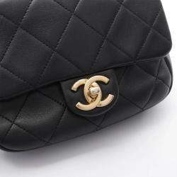 مملوكة مسبقًا  Chanel In-the-Loop CC Black Lambskin Sheep Leather Shoulder Bag