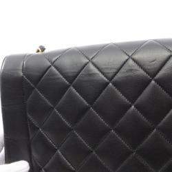 Chanel Diana Flap Black Lambskin Leather Shoulder Bag