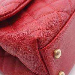 Chanel Coco Handle Red Calfskin Top Handle Bag