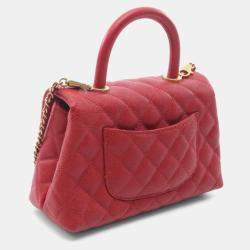 Chanel Coco Handle Red Calfskin Top Handle Bag