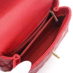 Chanel Coco Handle Red Calfskin Top Handle Bag