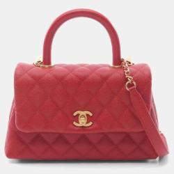 Chanel Coco Handle Red Calfskin Top Handle Bag