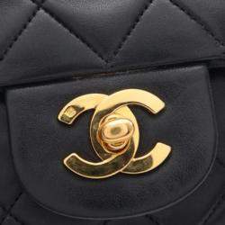 Chanel Classic Double Flap Black Quilted Lambskin Shoulder Bag