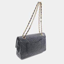 Chanel Classic Double Flap Black Quilted Lambskin Shoulder Bag