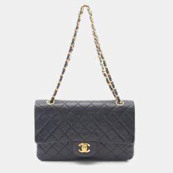 Chanel Classic Double Flap Black Quilted Lambskin Shoulder Bag