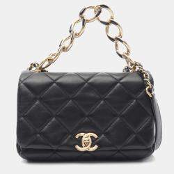 Chanel Color Match Flap Small Black Lambskin Quilted Bag