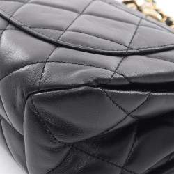 Chanel Color Match Flap Small Black Lambskin Quilted Bag