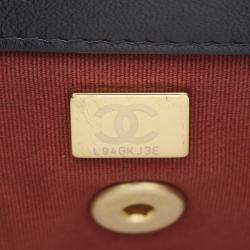 Pre Owned Chanel Side Note Leather Black Shoulder Bag