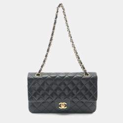 Chanel Classic Double Flap Black Quilted Lambskin Shoulder Bag