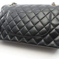 Chanel Classic Double Flap Black Quilted Lambskin Shoulder Bag