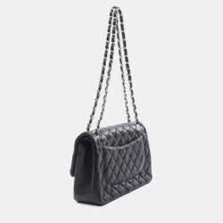 Chanel Classic Double Flap Jumbo Black Quilted Lambskin Shoulder Bag