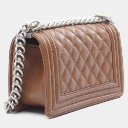 Chanel Boy Small Brown Leather Shoulder Bag