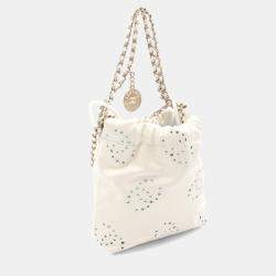 Pre Owned Chanel 22 Mini White Leather Crossbody Bag