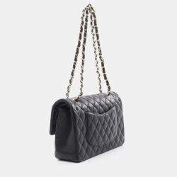 Chanel Classic Double Flap Black Lambskin Shoulder Bag