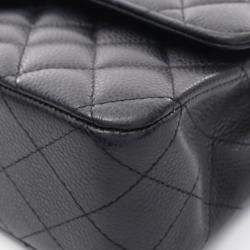 Chanel Classic Double Flap Black Leather Shoulder Bag