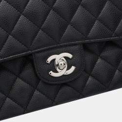Chanel Classic Double Flap Black Leather Shoulder Bag