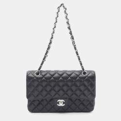 Chanel Classic Double Flap Black Leather Shoulder Bag