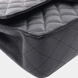 Chanel Classic Double Flap Black Leather Shoulder Bag