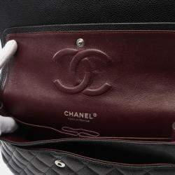 Chanel Classic Double Flap Black Leather Shoulder Bag