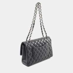 Chanel Classic Double Flap Black Leather Shoulder Bag