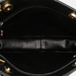 Pre Owned Chanel Black Quilted Caviar Chain Tote