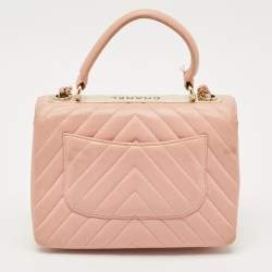 Chanel Pink Quilted Leather Small Trendy CC Top Handle Bag