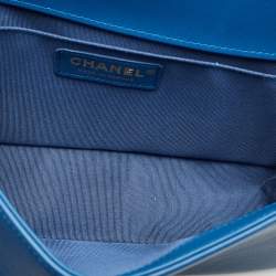 Chanel Blue Quilted Leather Medium Boy Flap Bag