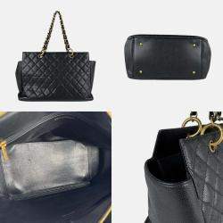Chanel CC Timeless Black Leather Tote Bag