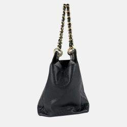 Chanel CC Timeless Black Leather Tote Bag