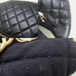 Chanel Paris Hamburg Black Wool Body Bag