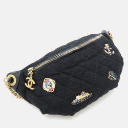 Chanel Paris Hamburg Black Wool Body Bag
