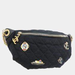 Chanel Paris Hamburg A57869 Body Bag Lambskin X Wool Black