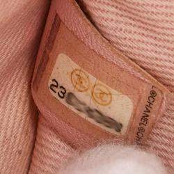 Pre Owned Chanel Half Coco Orange Beige Caviar Shoulder Bag