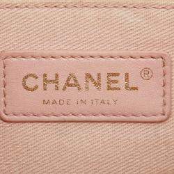 Pre Owned Chanel Half Coco Orange Beige Caviar Shoulder Bag