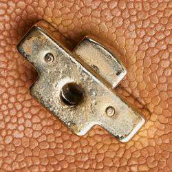 Pre Owned Chanel Half Coco Orange Beige Caviar Shoulder Bag