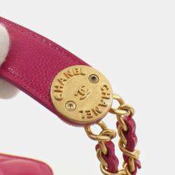Chanel Twist Your Buttons Pink Leather Chain Clutch Bag