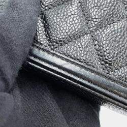 Chanel CC Filigree Long Black Caviar Skin Chain Wallet