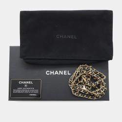 Chanel CC Filigree Long Black Caviar Skin Chain Wallet