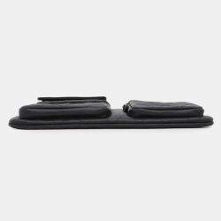 Chanel Multi Pouch Black Caviar Quilted Zipped Case
