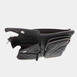 Chanel Multi Pouch Black Caviar Quilted Zipped Case