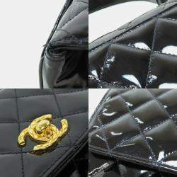 Chanel Kelly Black Patent Leather Handbag