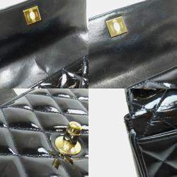 Chanel Kelly Black Patent Leather Handbag