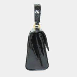 Chanel Kelly Black Patent Leather Handbag